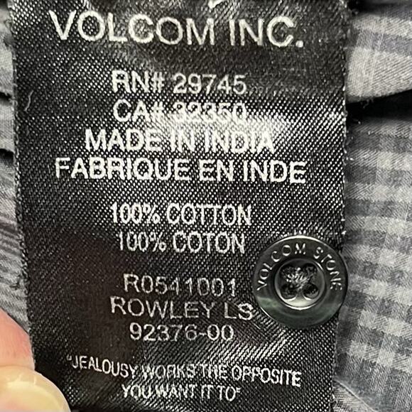 Volcom Shirt Mens Gray Snap Front Long Sleeve XL Western Casual Workwear Skater - Picture 10 of 12